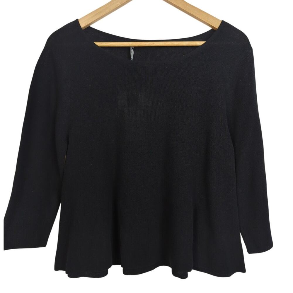 Peruvian Connection Julep Swing Knit Top‎ Black Medium